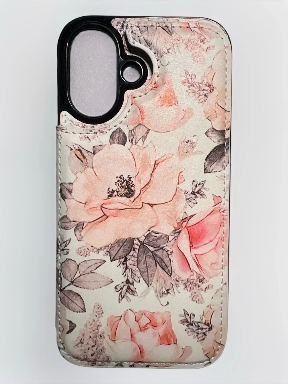 Leto Floral Pink Wallet Cell Phone Case with Card Slots iPhone 16
